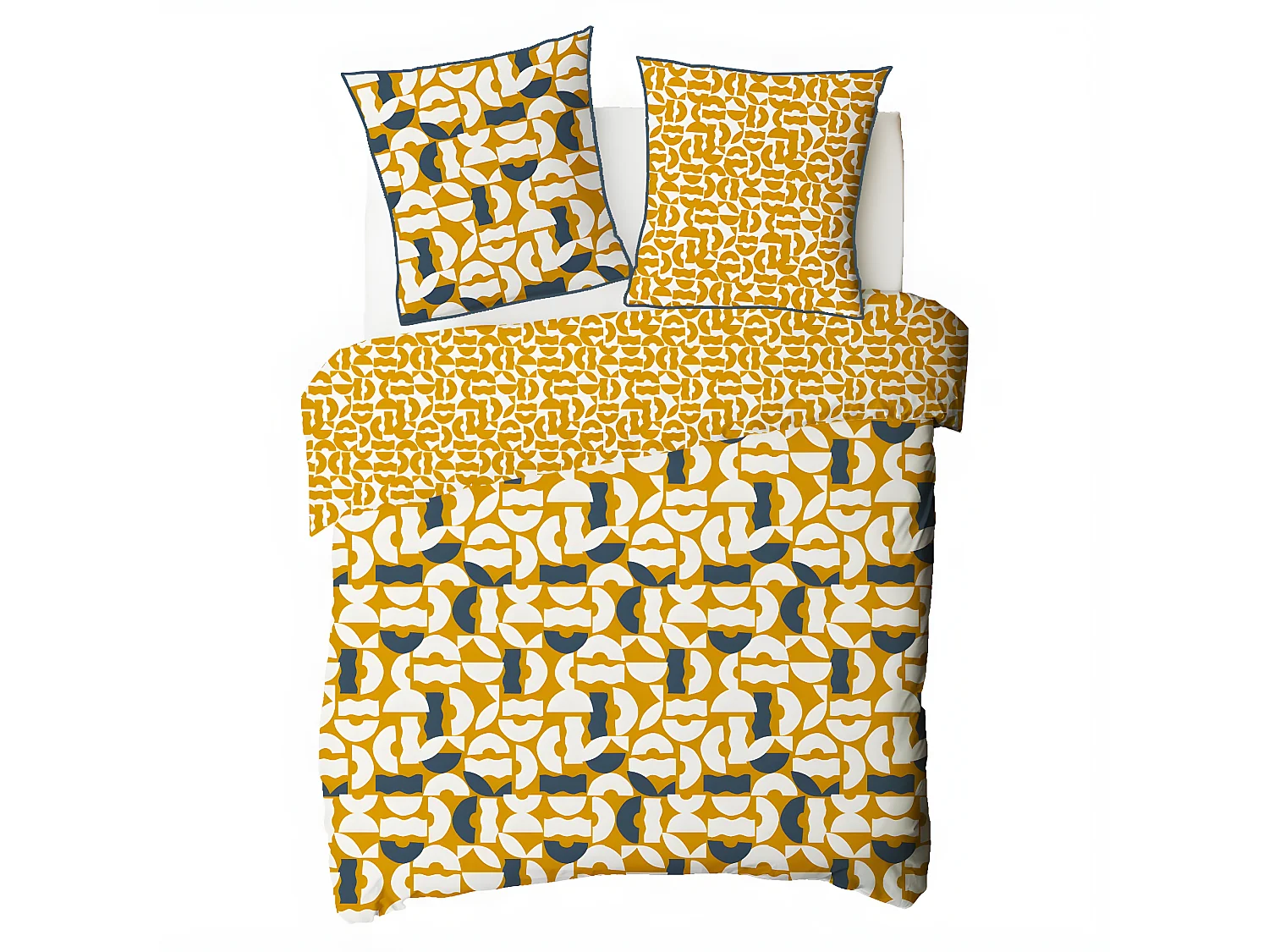 Parure de lit 2 personnes géométrique réversible 240x220cm