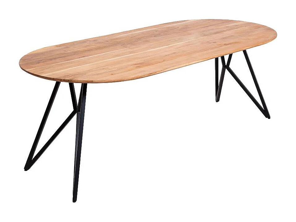Table à manger ovale en bois d'acacia Ivan