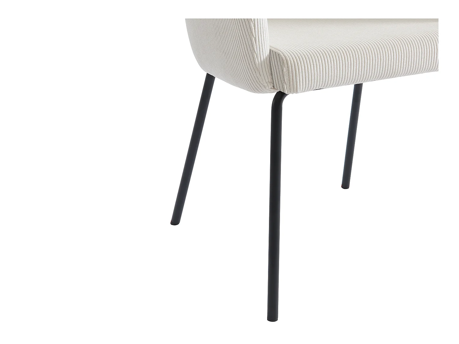 Conjunto de 6 cadeiras com apoios de braços em veludo canelado e metal creme - MORONI de Pascal MORABITO