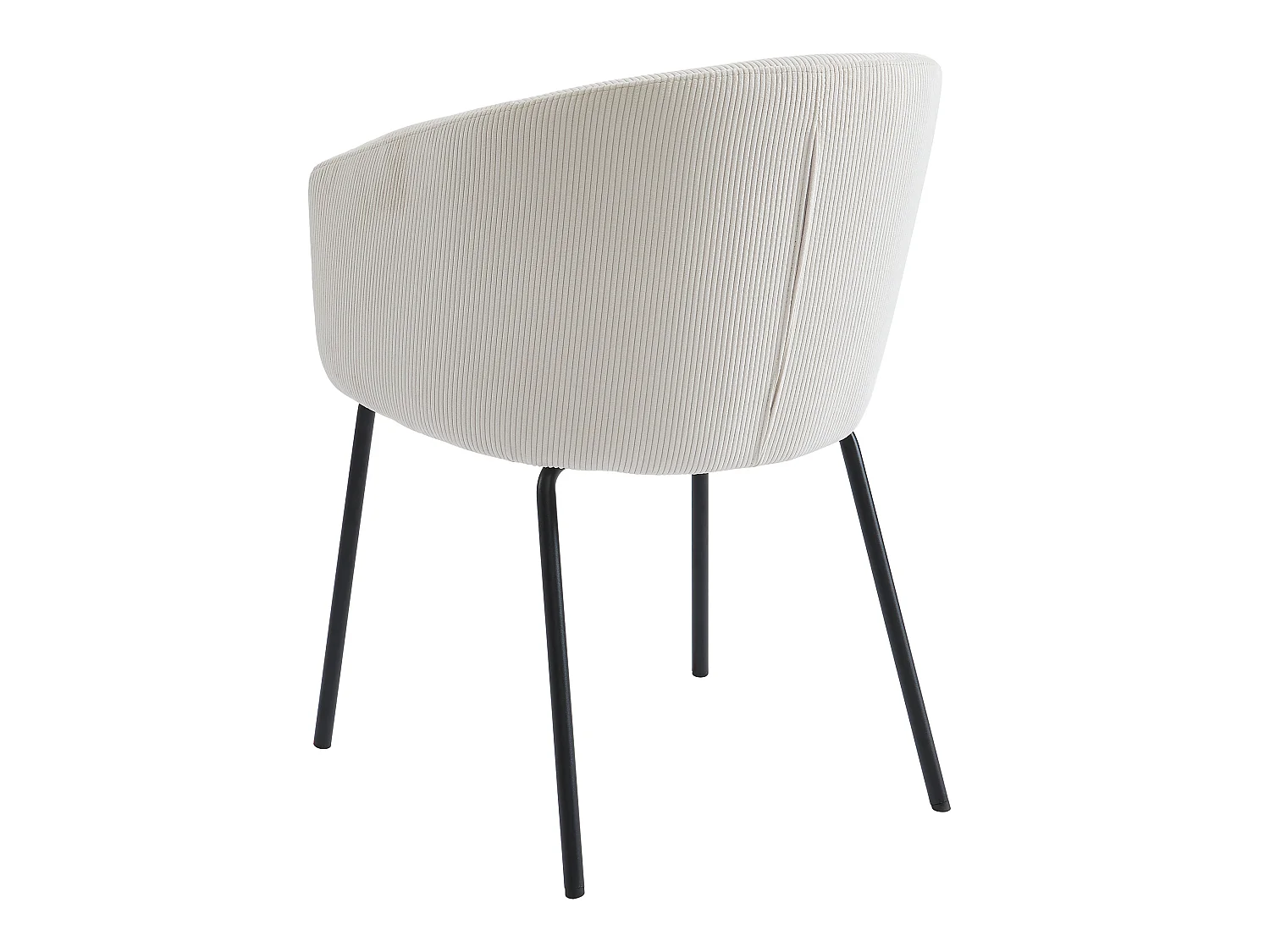 Conjunto de 6 cadeiras com apoios de braços em veludo canelado e metal creme - MORONI de Pascal MORABITO