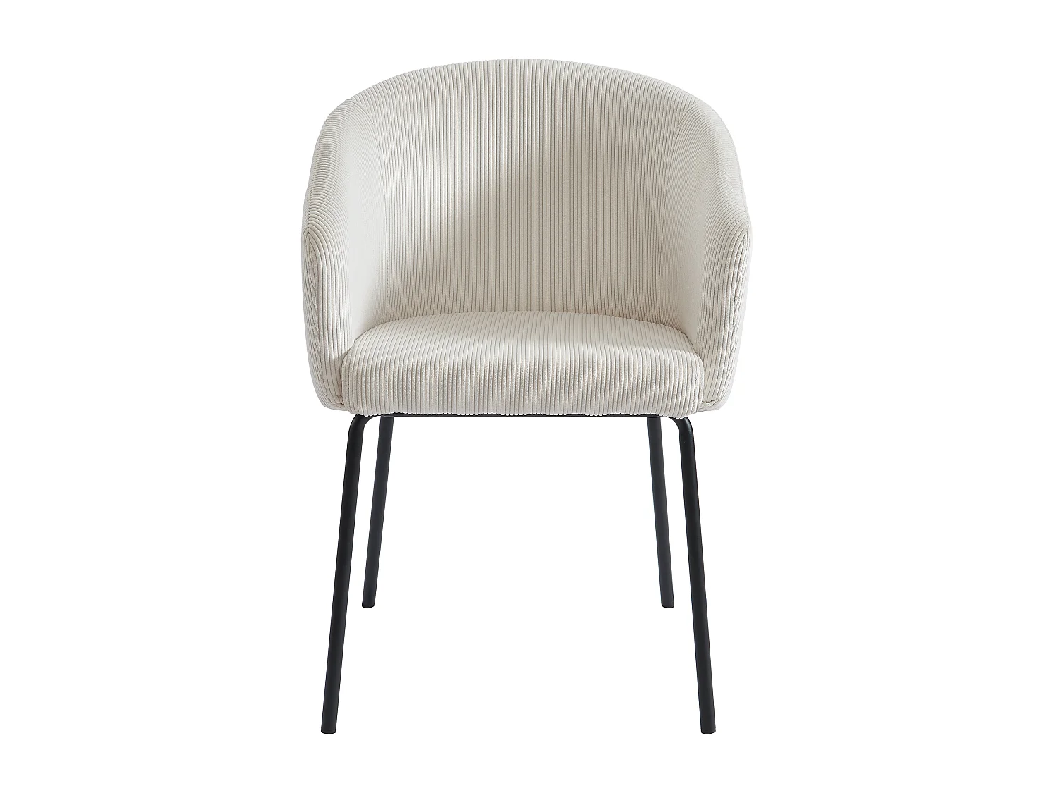 Conjunto de 6 cadeiras com apoios de braços em veludo canelado e metal creme - MORONI de Pascal MORABITO