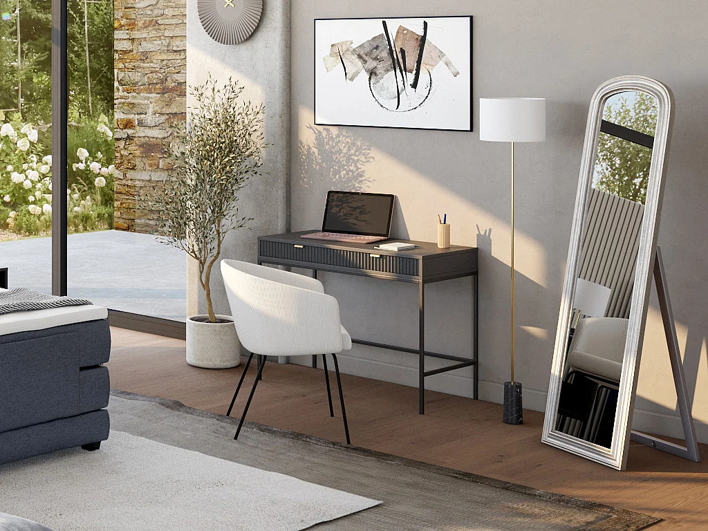 Sedia con braccioli in Velluto a coste e Metallo Panna - Lotto di 6 - MORONI di Pascal MORABITO