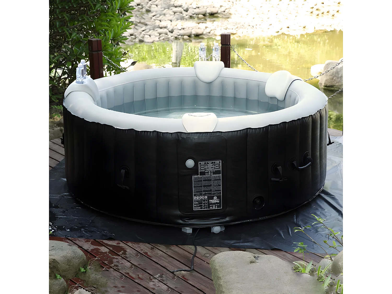 Kopfstützen 2er-Set und 1 Getränkehalter für Whirlpool