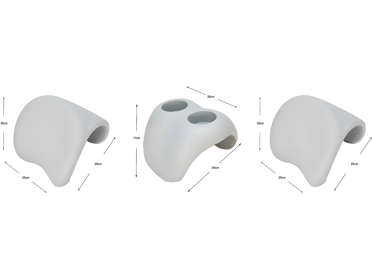 Kopfstützen 2er-Set und 1 Getränkehalter für Whirlpool