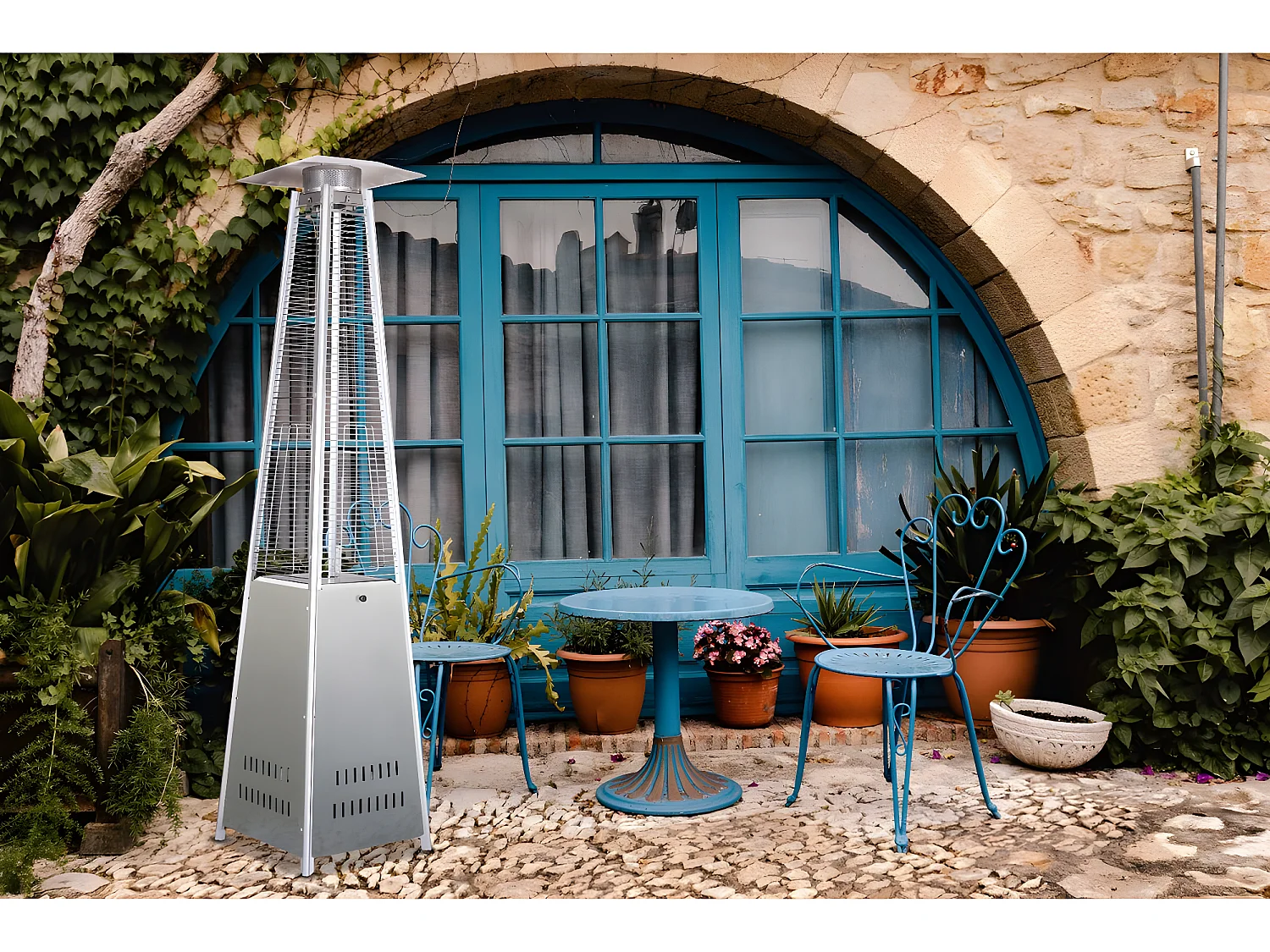 Parasol chauffant gaz "Kheops" 13 KW - Acier