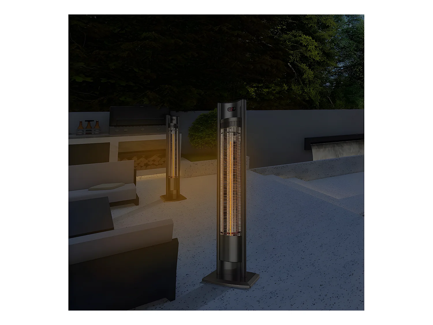 Calefactor eléctrico radiante "Tornado" - 2000W - Negro