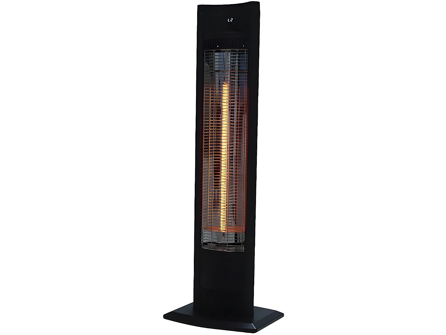 Staande terrasverwamer elektrische heater terras koolstofvezel "Tornado" - 2000W - Zwart