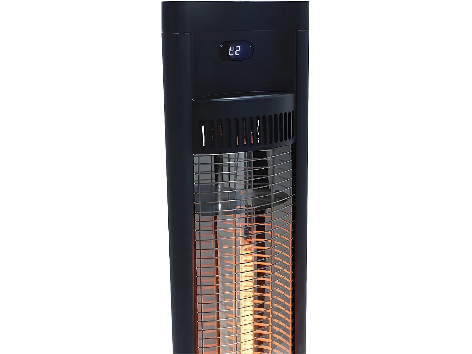 Staande terrasverwamer elektrische heater terras koolstofvezel "Tornado" - 2000W - Zwart