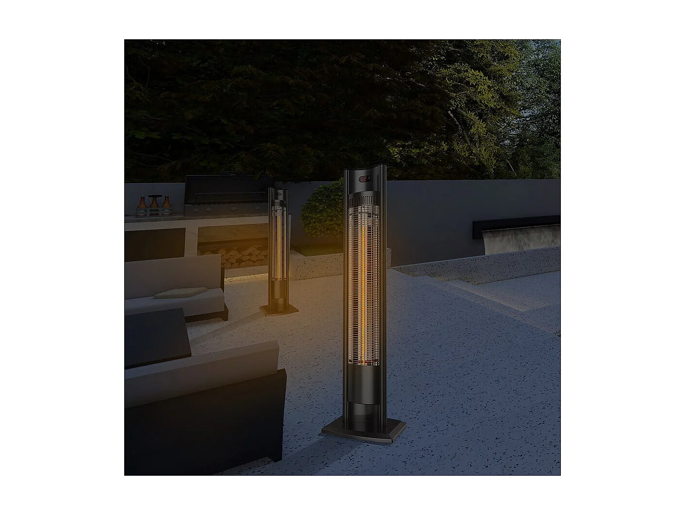 Chauffage électrique radiant "Tornado" - 2000W - Noir