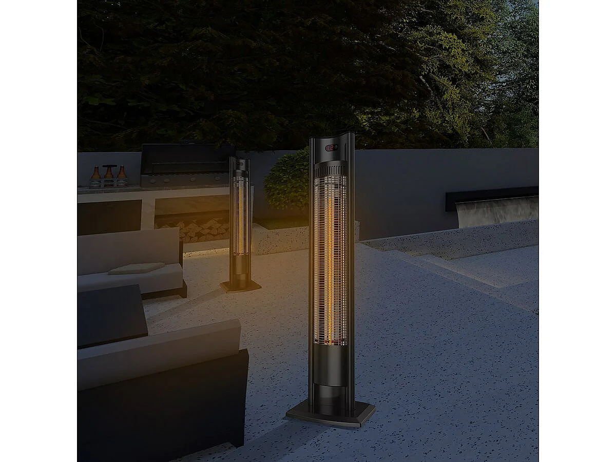 Chauffage électrique radiant "Tornado" - 2000W - Noir