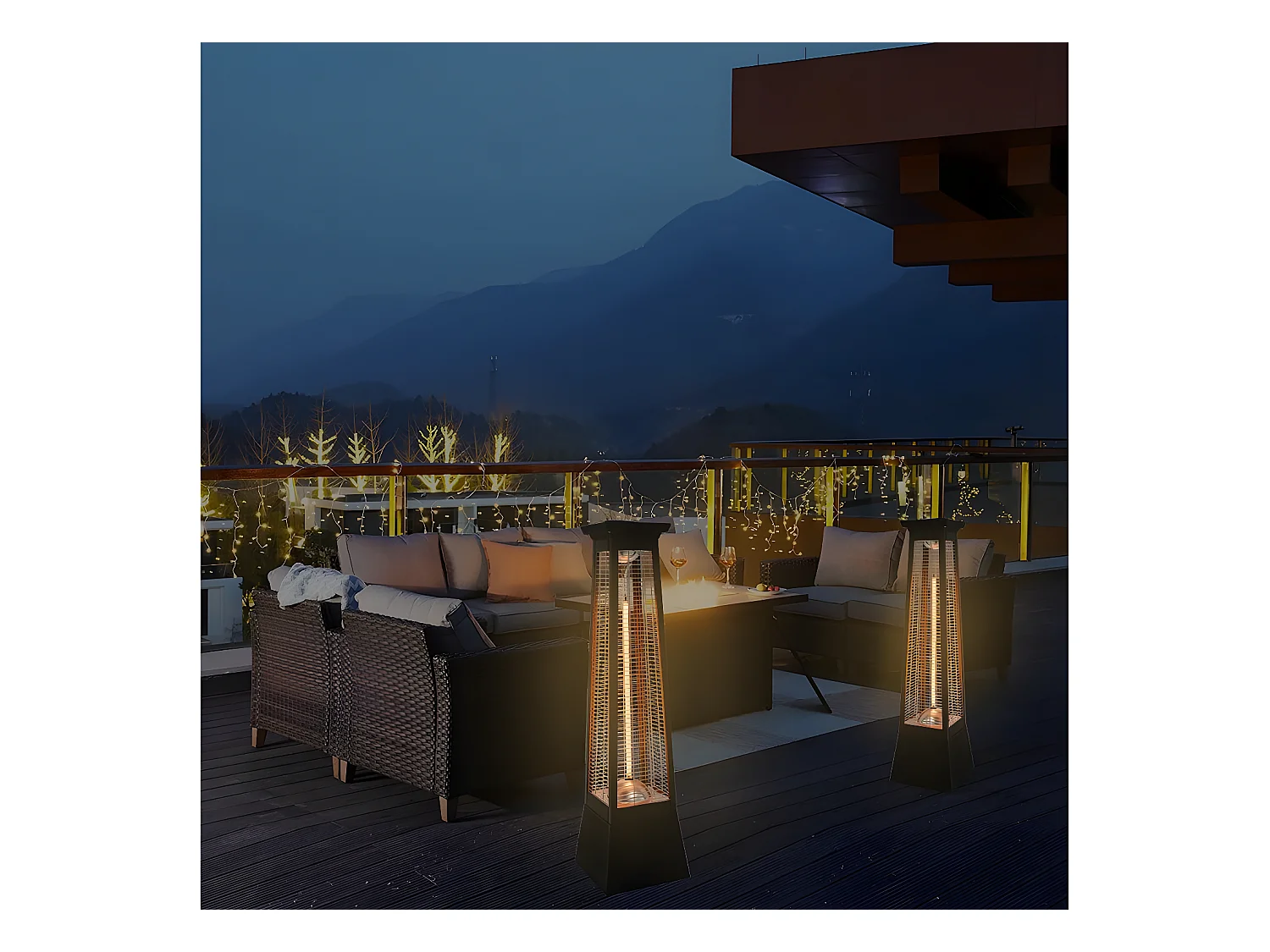 Elektrischer Heizstrahler aus Carbonfaser "Volcano" - 2000 W  - Schwarz