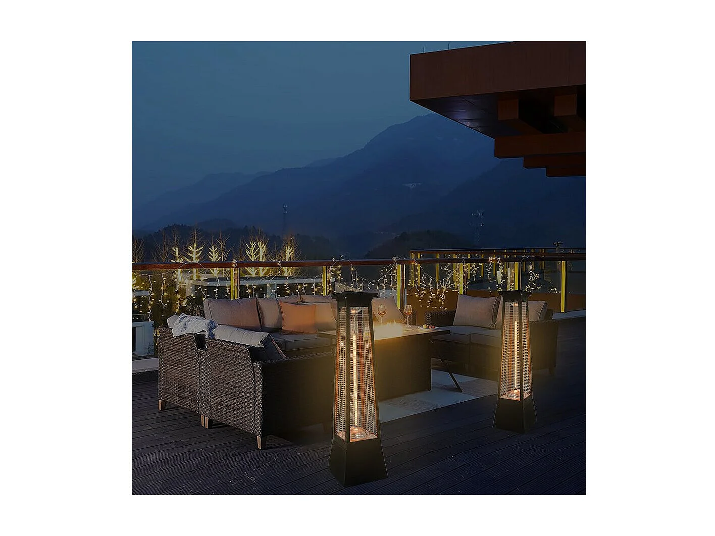 Chauffage électrique radiant en fibre de carbone "Volcano" - 2000W - Noir