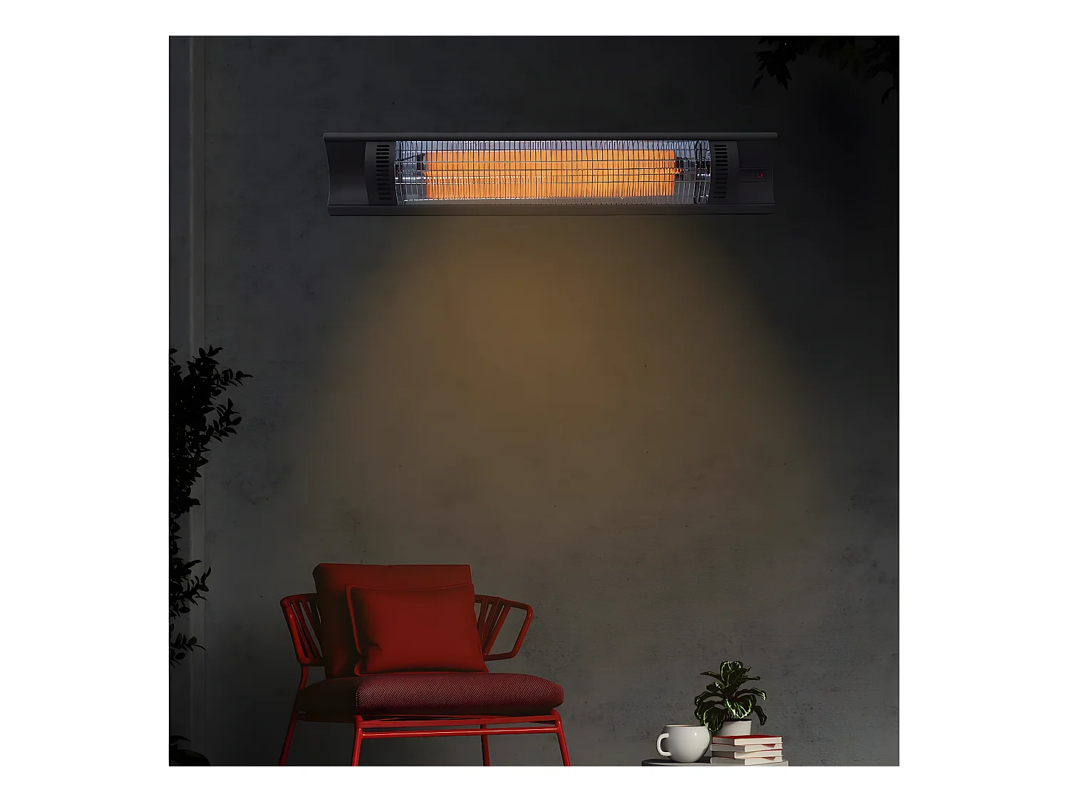 Elektrischer Heizstrahler aus Carbonfaser "Bola" - 2000 W  - Schwarz