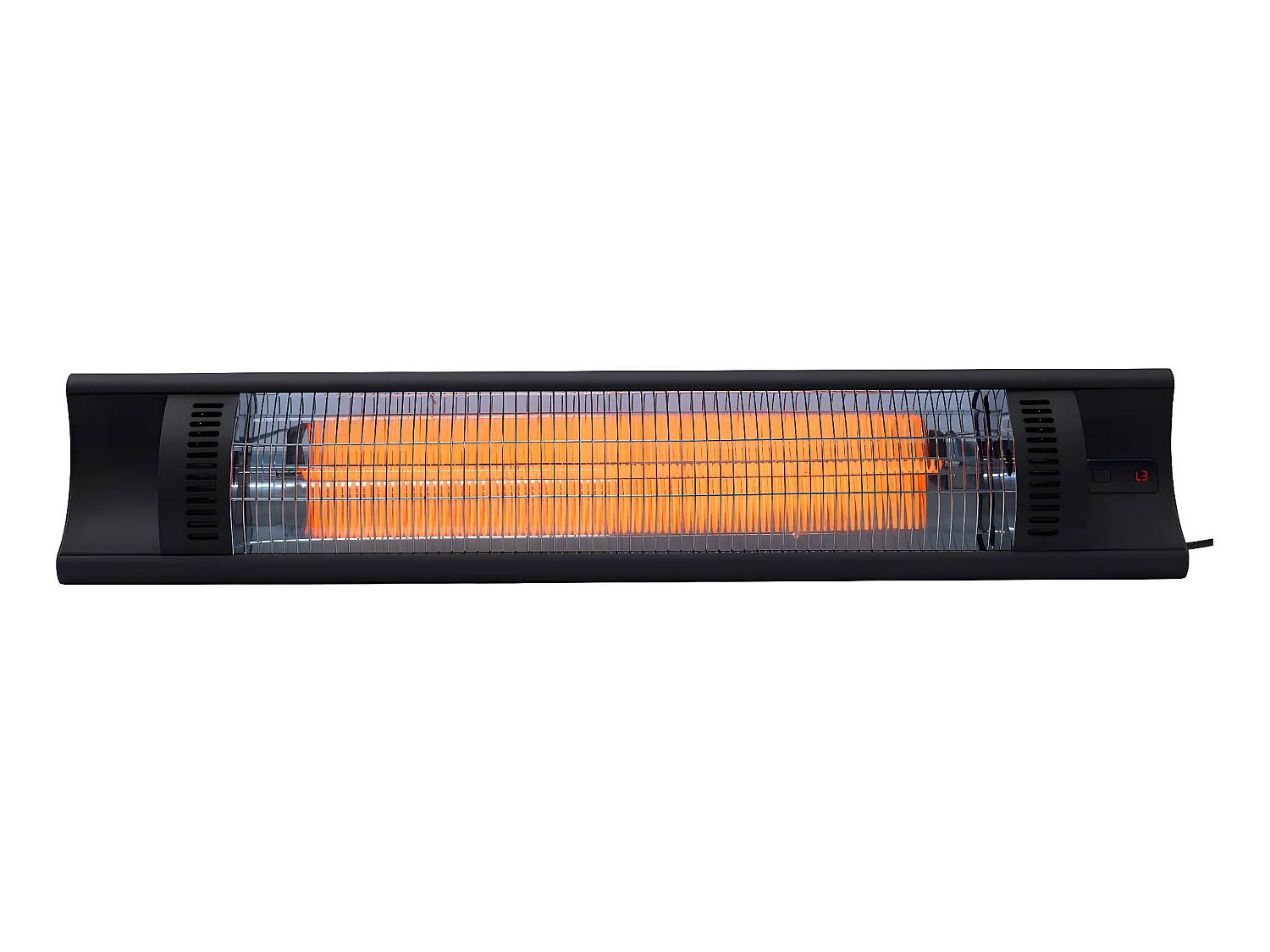 Chauffage électrique radiant en fibre de carbone "Bola" - 2000W - Noir