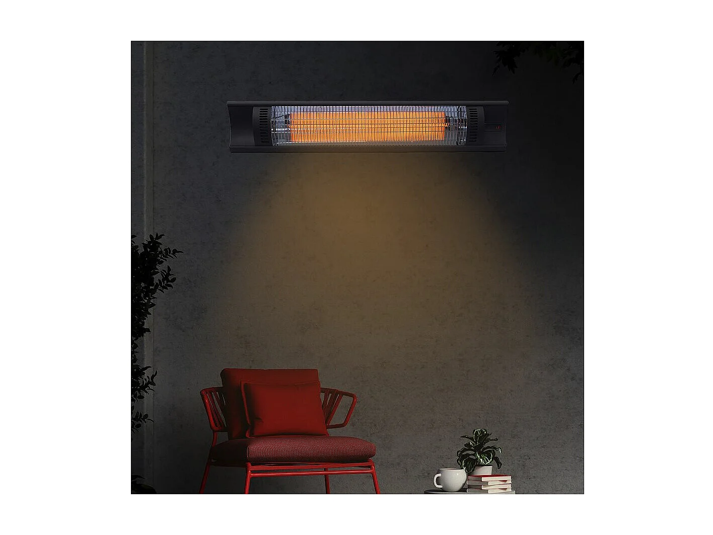 Chauffage électrique radiant en fibre de carbone "Bola" - 2000W - Noir