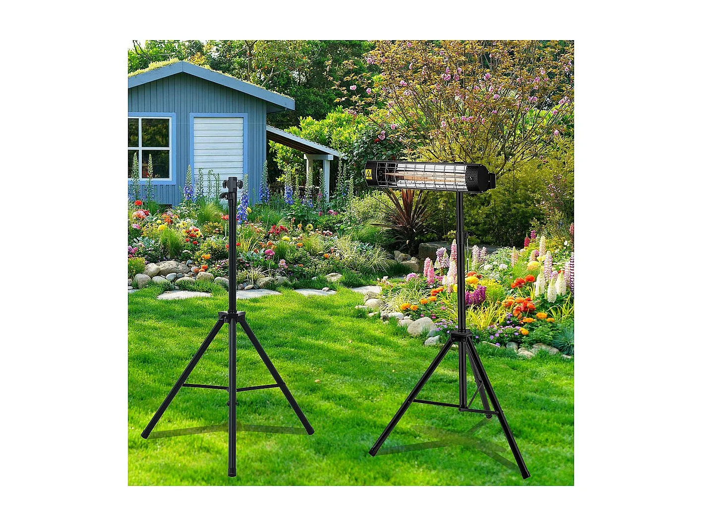 Trépied pour Radiateur électrique - 1.1-1.8 m - Noir