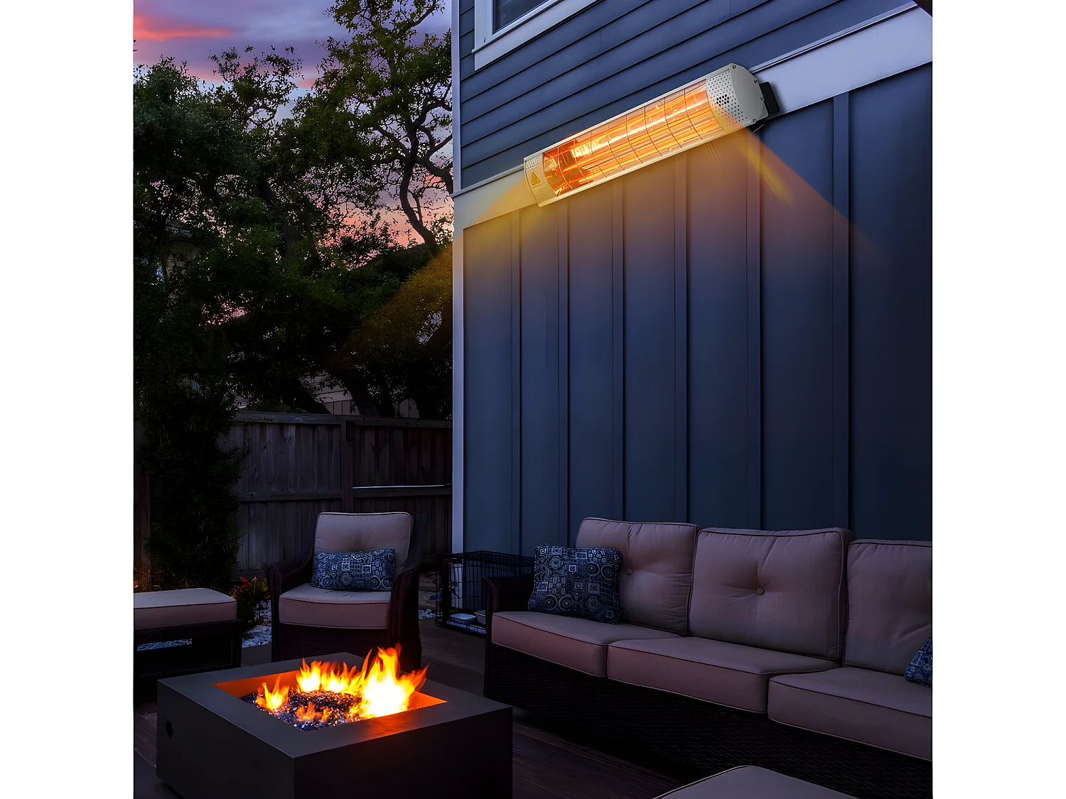 Hangende terrasverwamer infrarood heater terras - 2000W - Zilver