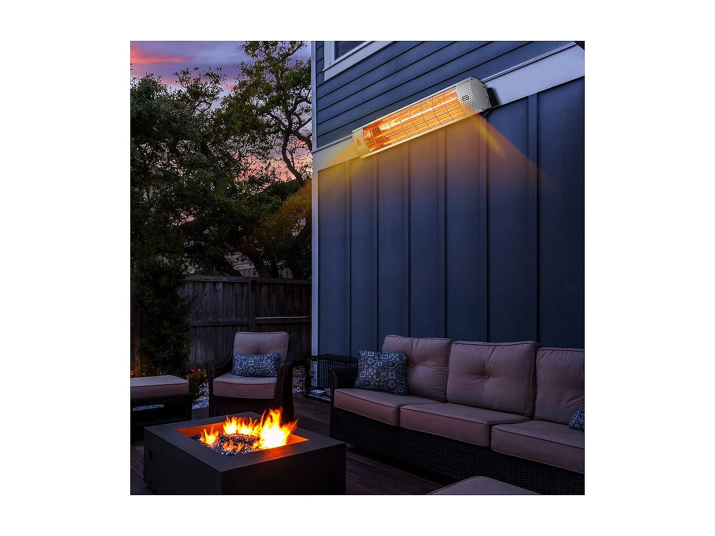 Calefactor de infrarrojos para terrazas - 2000W - Plata