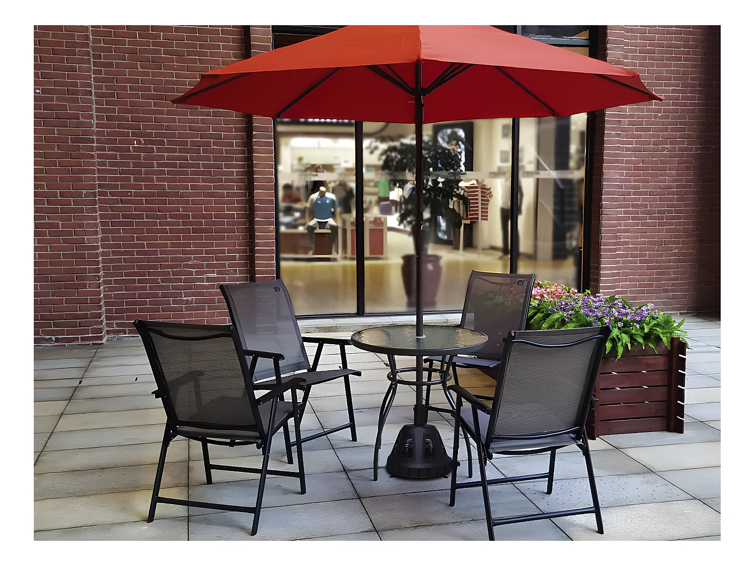 Base calentador para parasol "Cola" - Negra