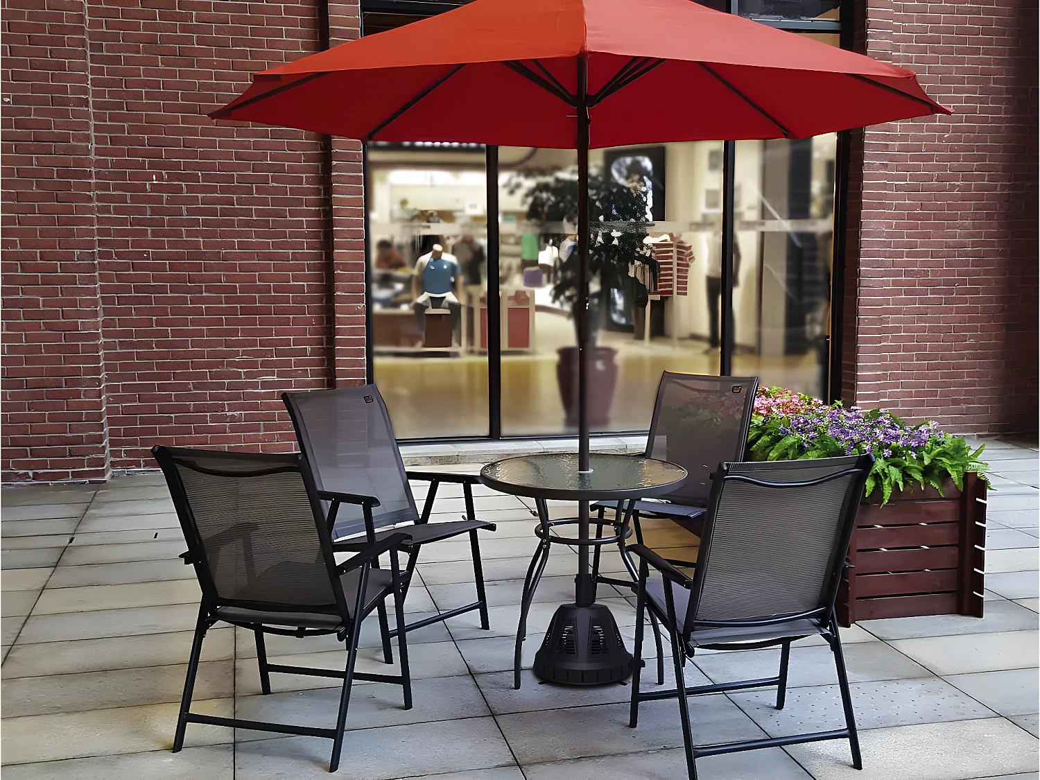 Parasolvoet met elektrische verwarming 1500W "Colas" - Zwart