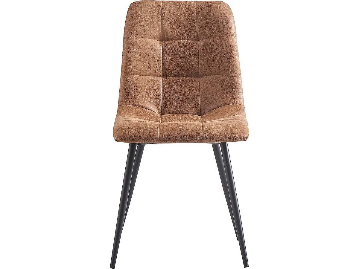 Lot de 2 chaises en tissu vintage "Celia" - Marron