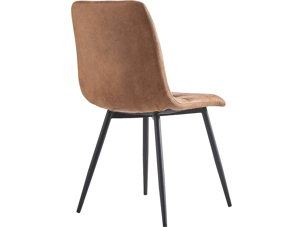 Lot de 2 chaises en tissu vintage "Celia" - Marron