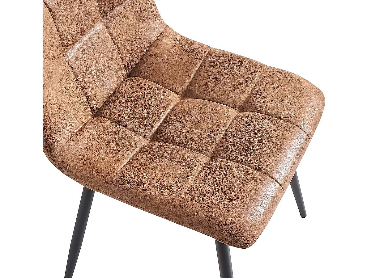 Lot de 2 chaises en tissu vintage "Celia" - Marron