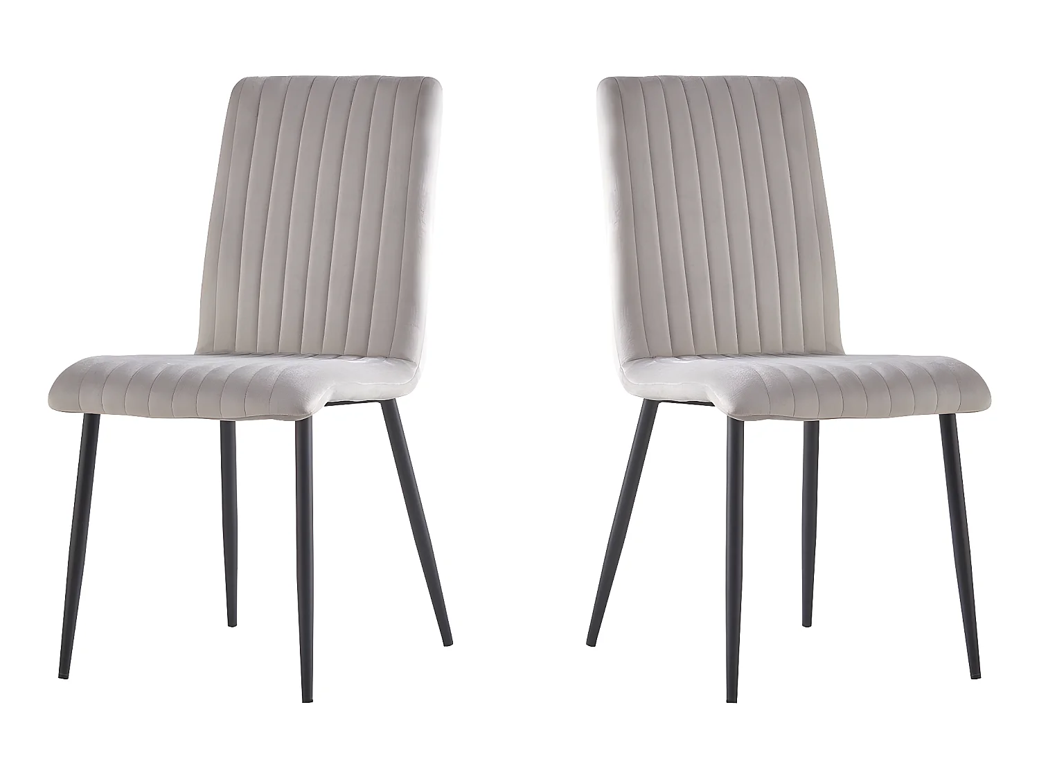 Lot de 2 chaises en velours "Henley" - Gris clair