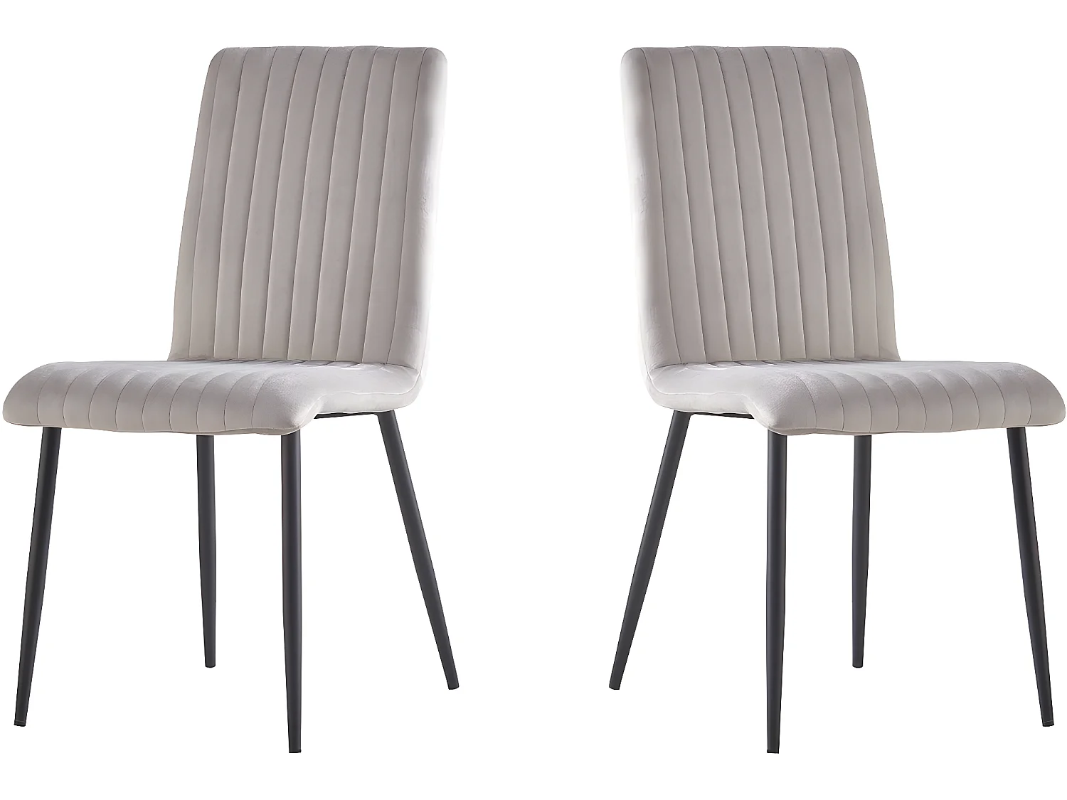 Lot de 2 chaises en velours "Henley" - Gris clair