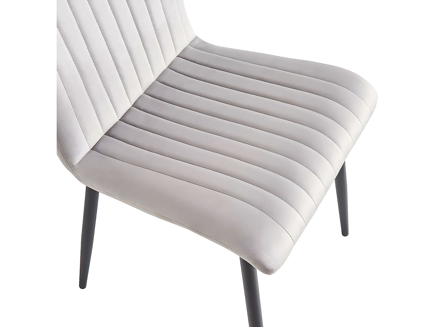 Lot de 2 chaises en velours "Henley" - Gris clair