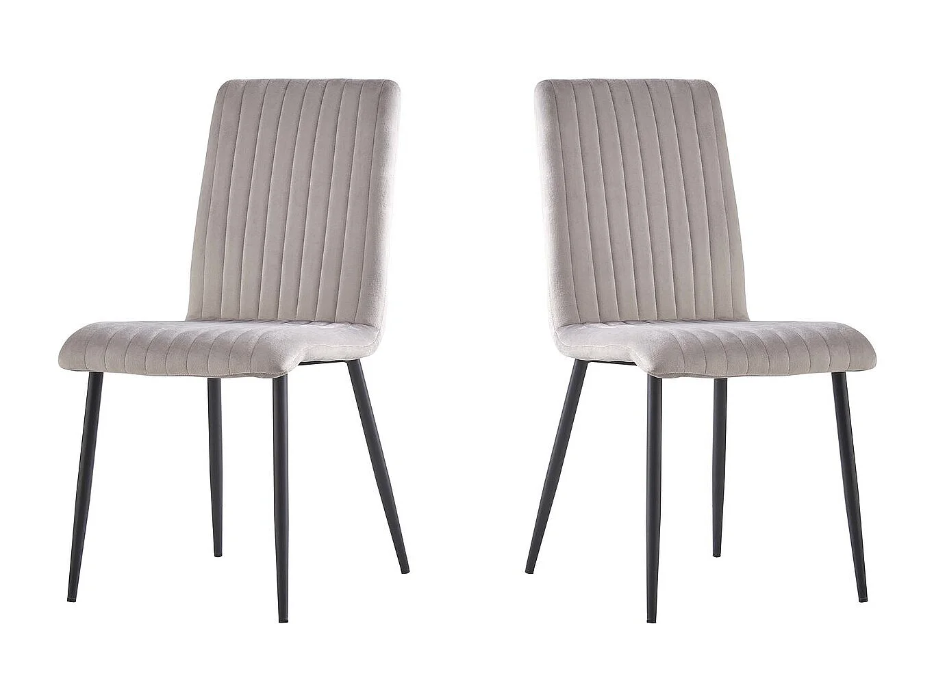 Zestaw 2 krzeseł aksamitnych "Henley" - Jasnoszary
