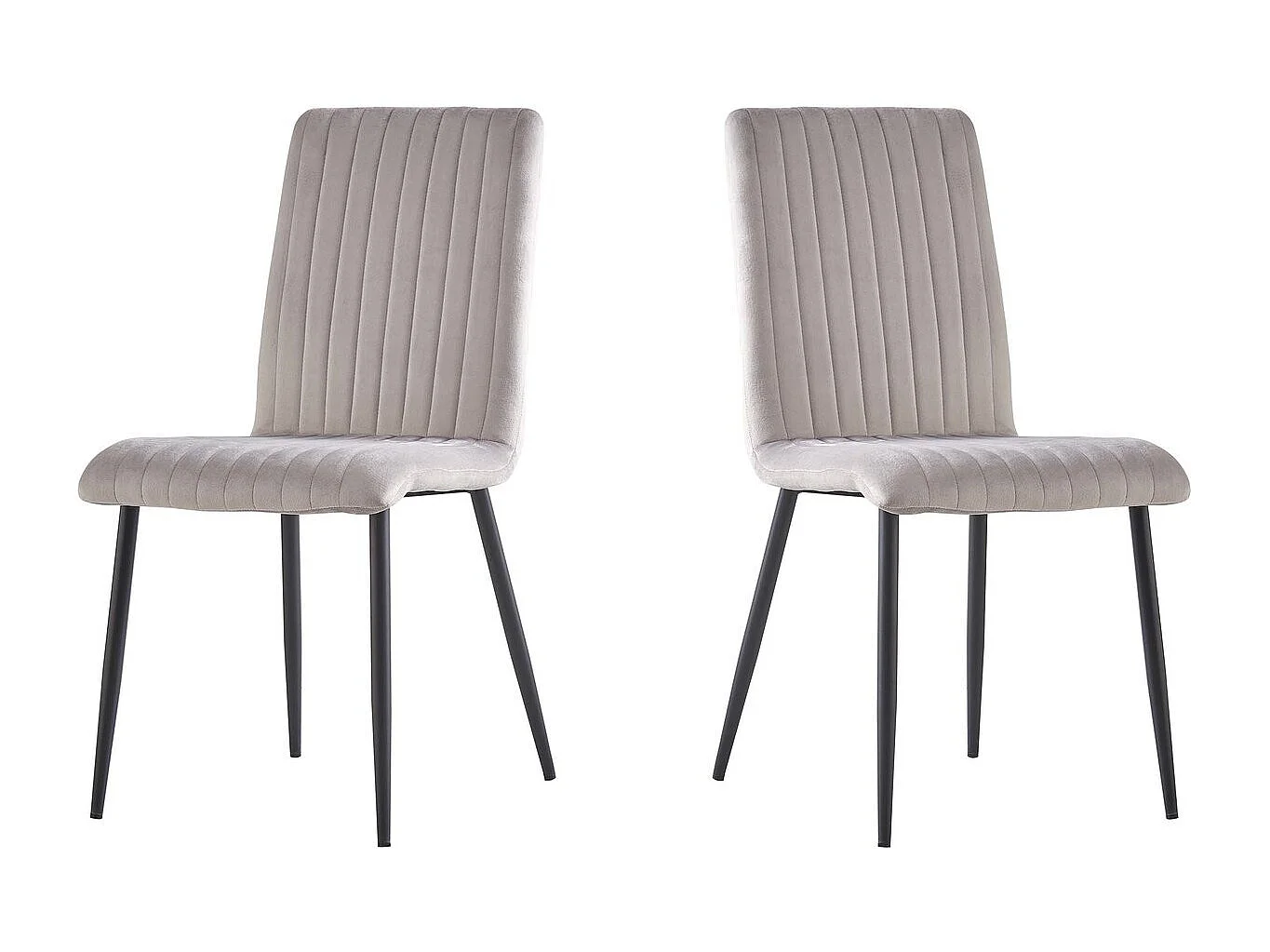 Lot de 2 chaises en velours "Henley" - Gris clair