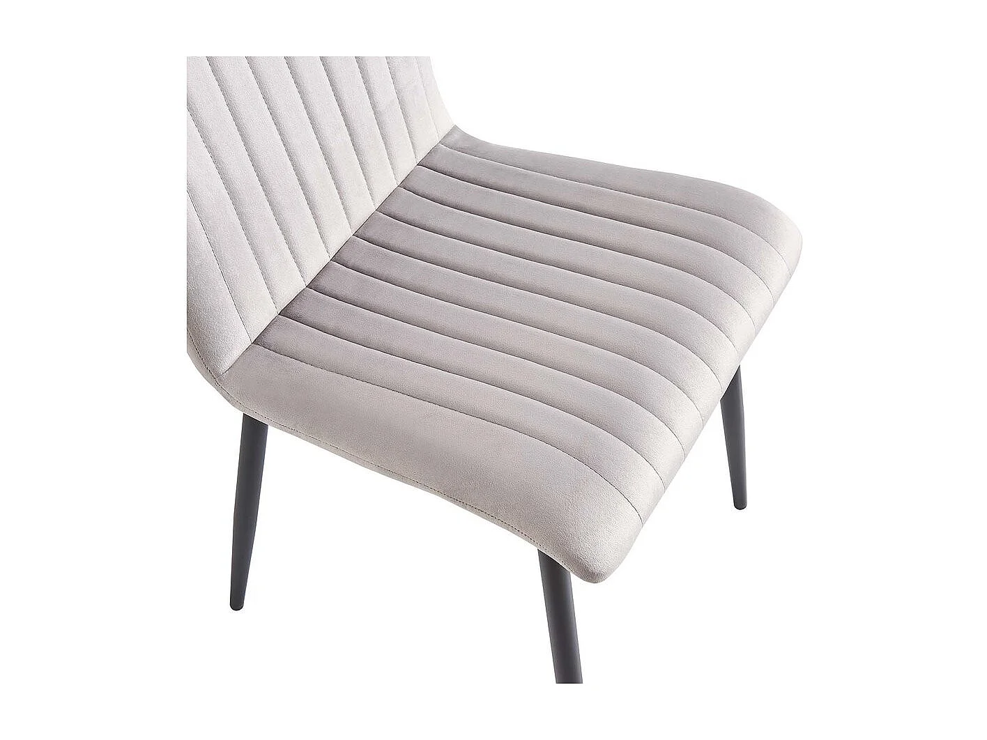 Lot de 2 chaises en velours "Henley" - Gris clair