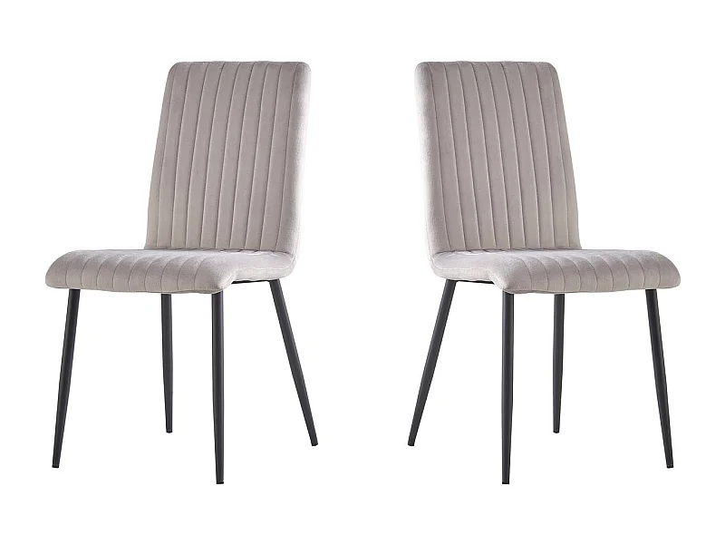 Juego de 2 sillas de terciopelo "Henley" - Gris claro