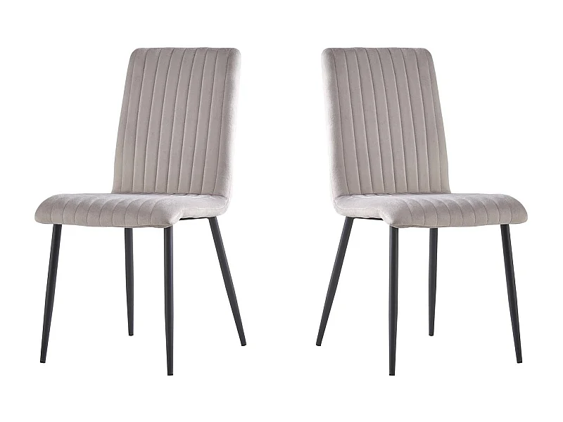 Lot de 2 chaises en velours "Henley" - Gris clair