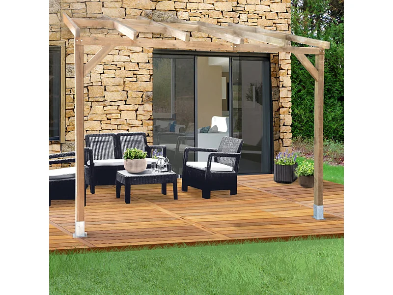 Tetto Couv'Terrasse® in Legno 3x3m - Senza tetto