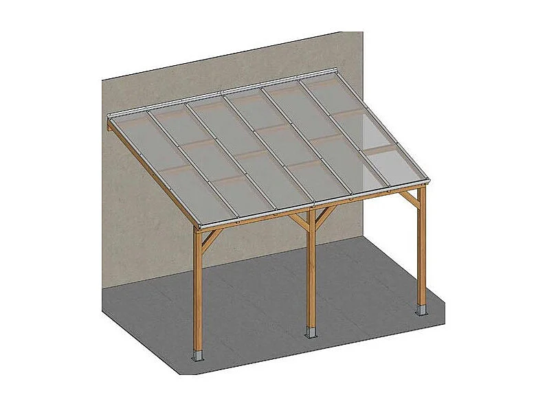Tetto Couv'Terrasse® in Legno 3x3m - Senza tetto