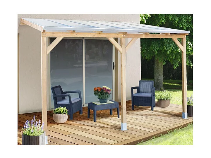 Tetto Couv'Terrasse® in Legno 3x3m - Senza tetto