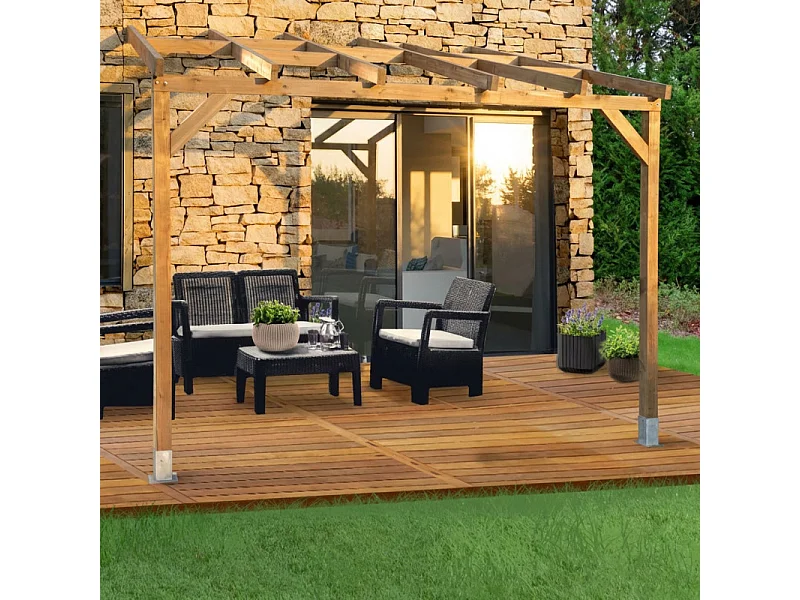 Tetto Couv'Terrasse® in Legno 3x3m - Senza tetto