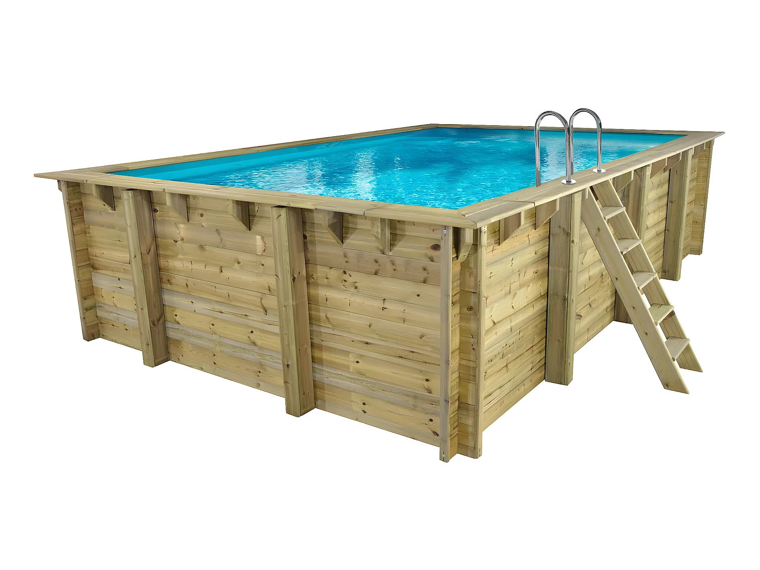 Piscina rettangolare in legno "Panama" - 6,20 x 4,10 x 1,45 m