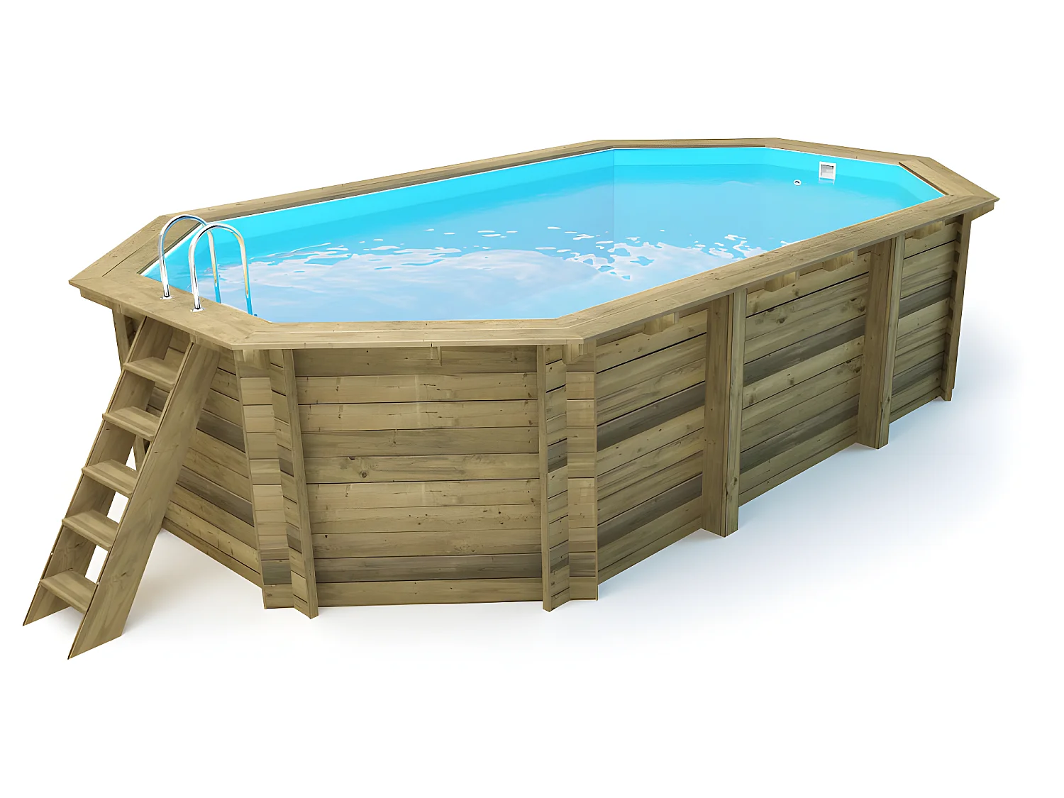 Piscine bois " Cancun " - 6.53 x 4.41 x 1.45 m