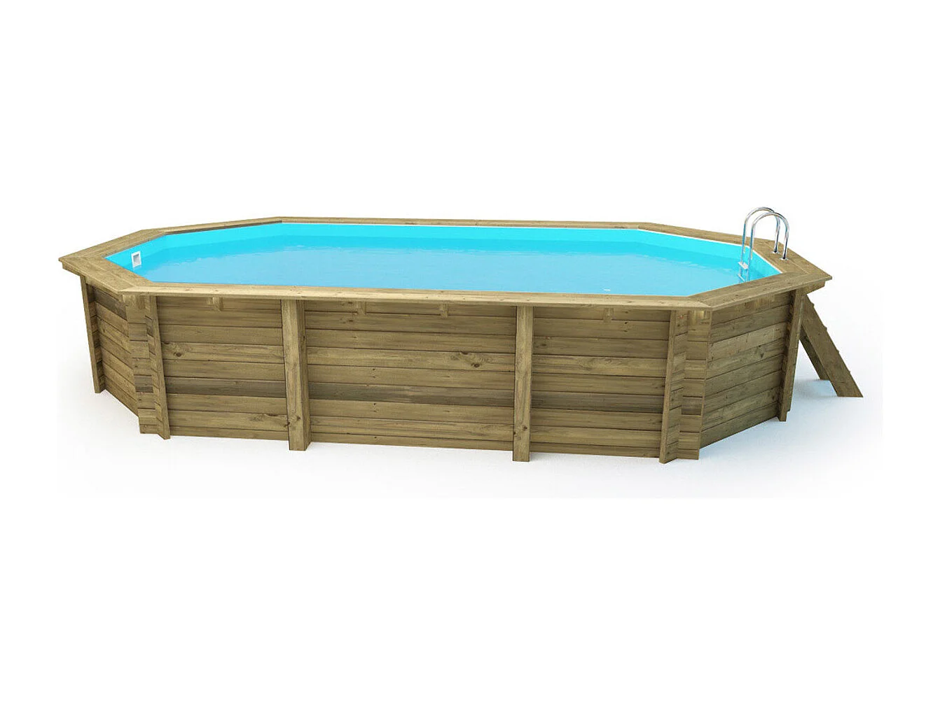 Piscine bois " Brazilia "  5.86 x 3.86 x 1.20 m - Bâche à bulles  180 µ - Bâche hiver  280 g/m²
