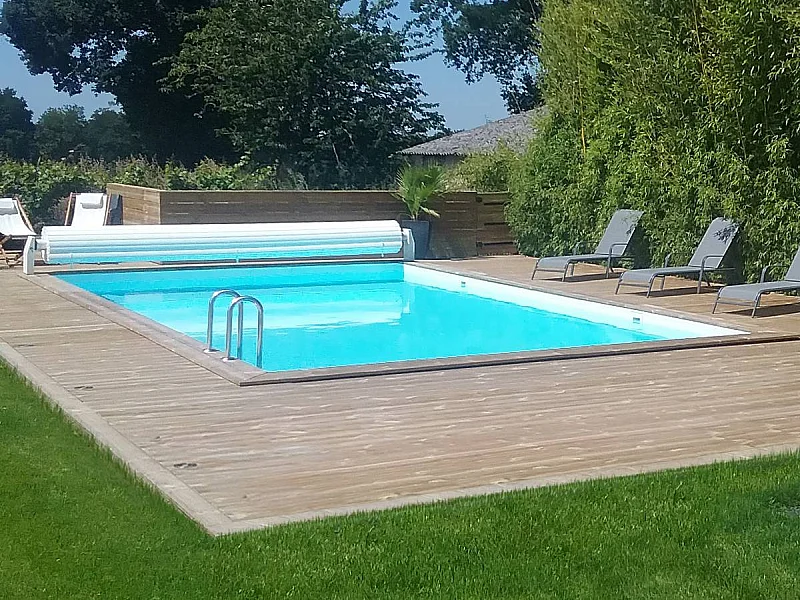 Piscina rectangular de madera "Oceano" - 9.20 x 5.20 x 1.44 m