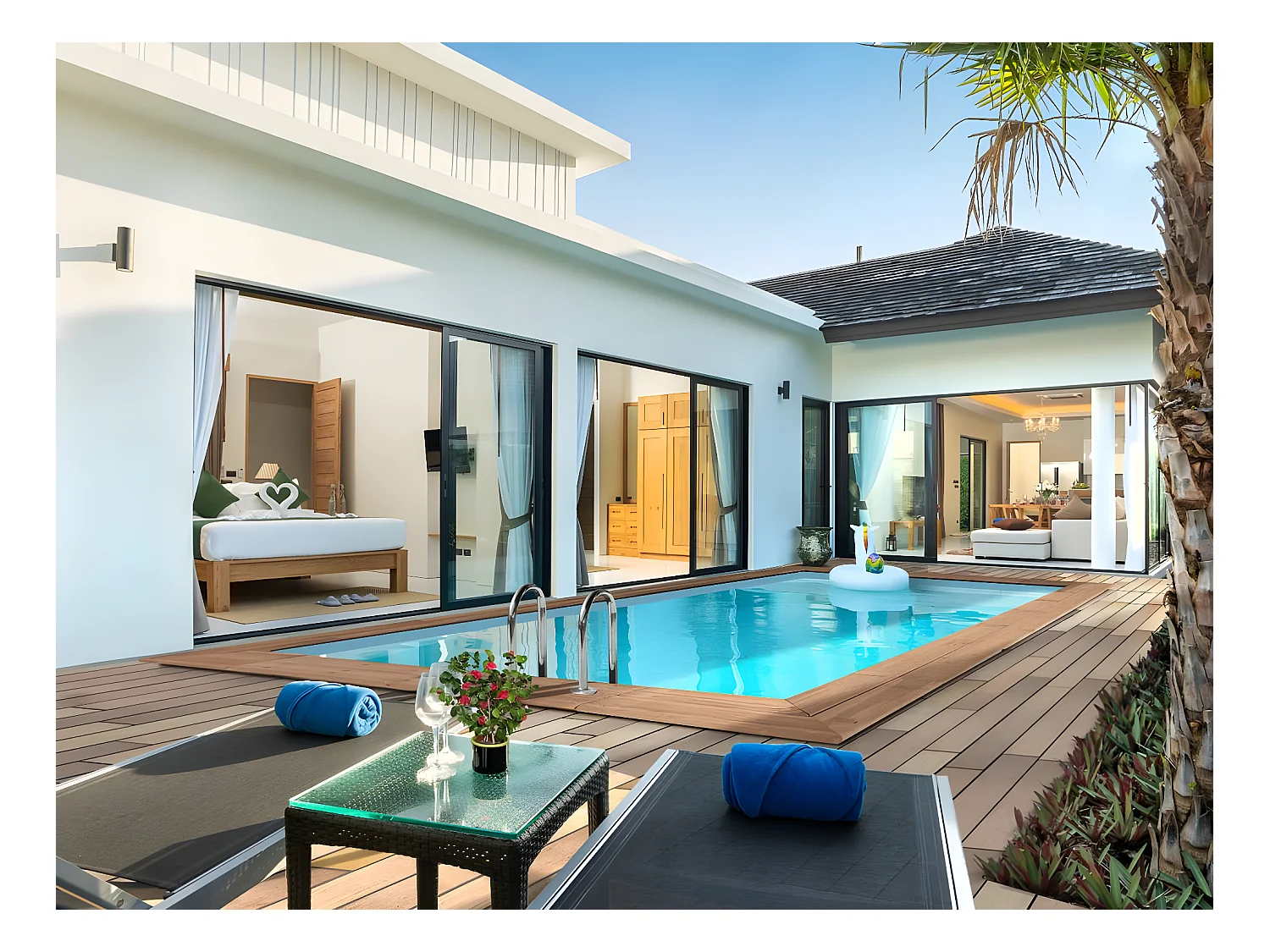Rechthoekig houten zwembad "Aruba" 5,00 x 3,00 x 1,24 m met zandfilter