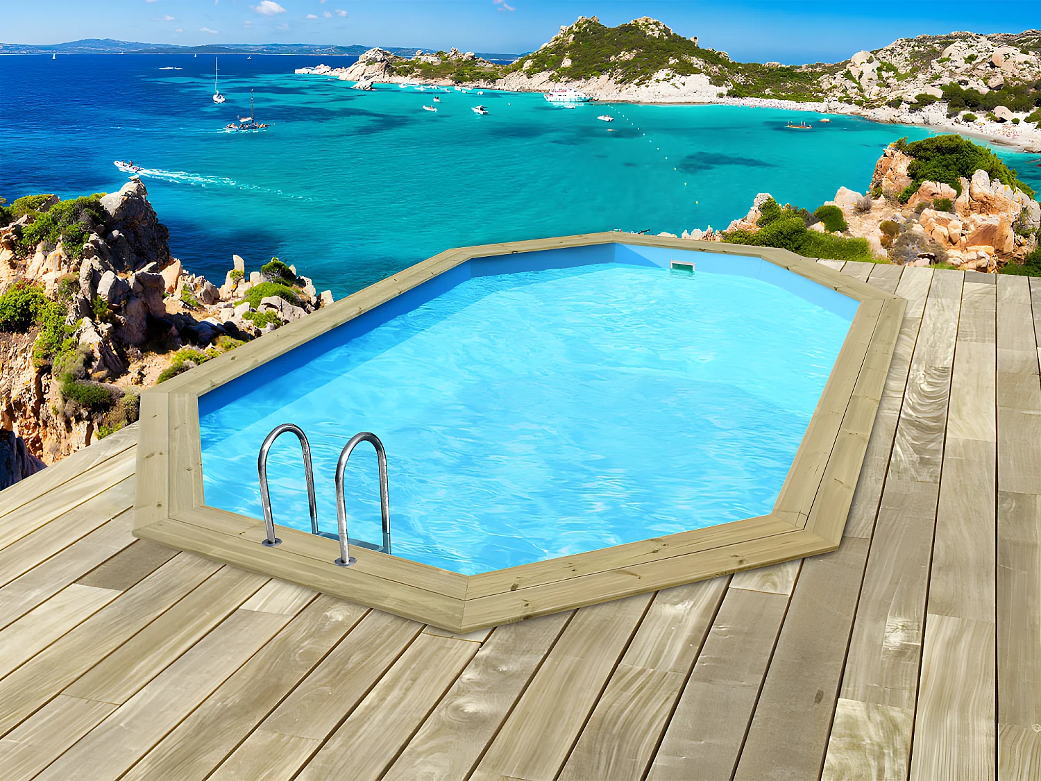 Piscine bois " Baléares " - 6.50 x 4.40 x 1.31 m