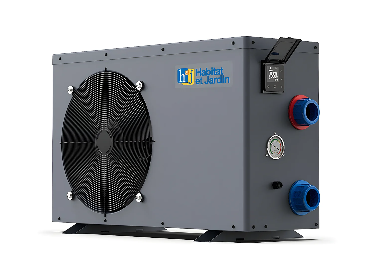 Piscina de madera "Brazilia" 5,86 x 3,86 x 1,20 m + bomba de calor reversible "Simplicity by Hayward" ON/OFF - 5 kW - Blanco