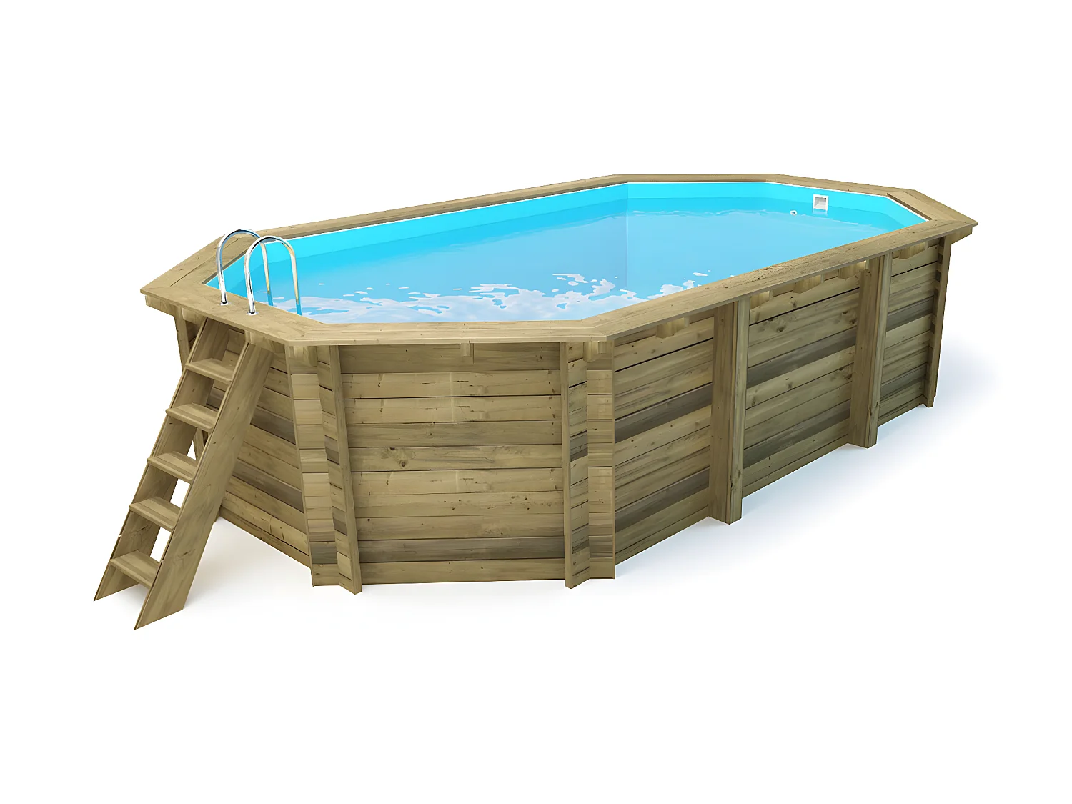 Piscina de madera " Florida " - 6,57 x 4,57 x 1,31 m + cubierta de burbujas 180 µ + cubierta de invierno 280 gr/m².