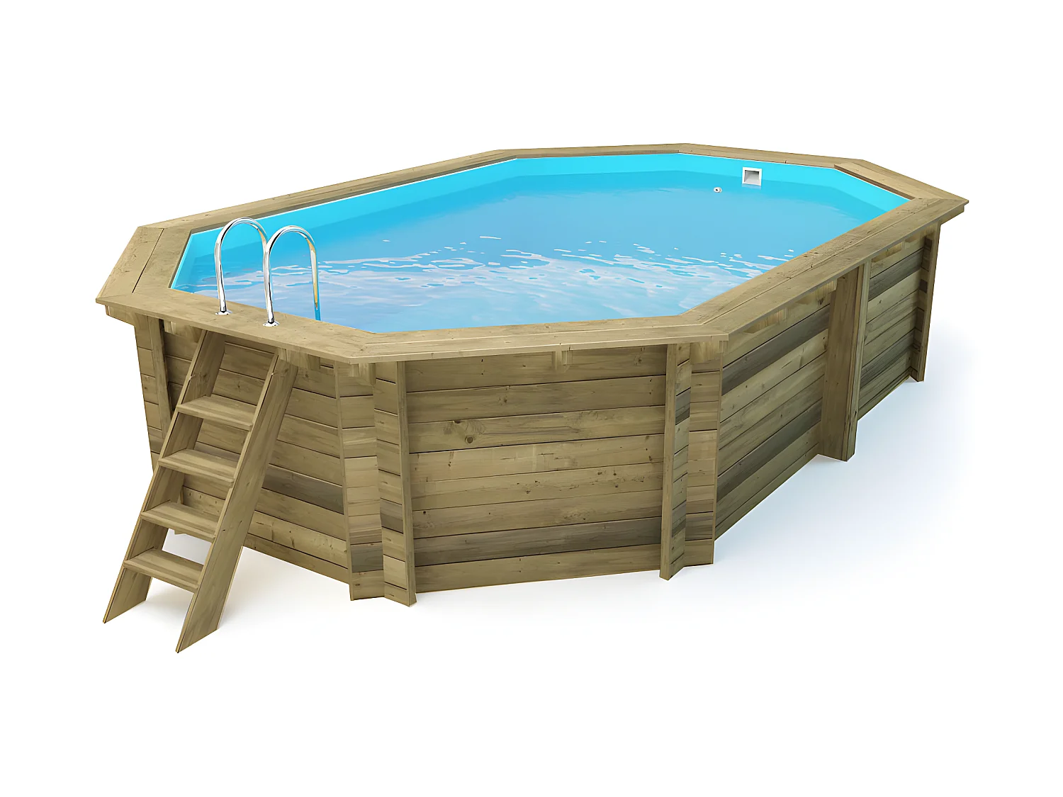 Houten zwembad Rio - 5,60 x 3,70 x 1,24 m, zandfiltratie en aanpasbare installatie