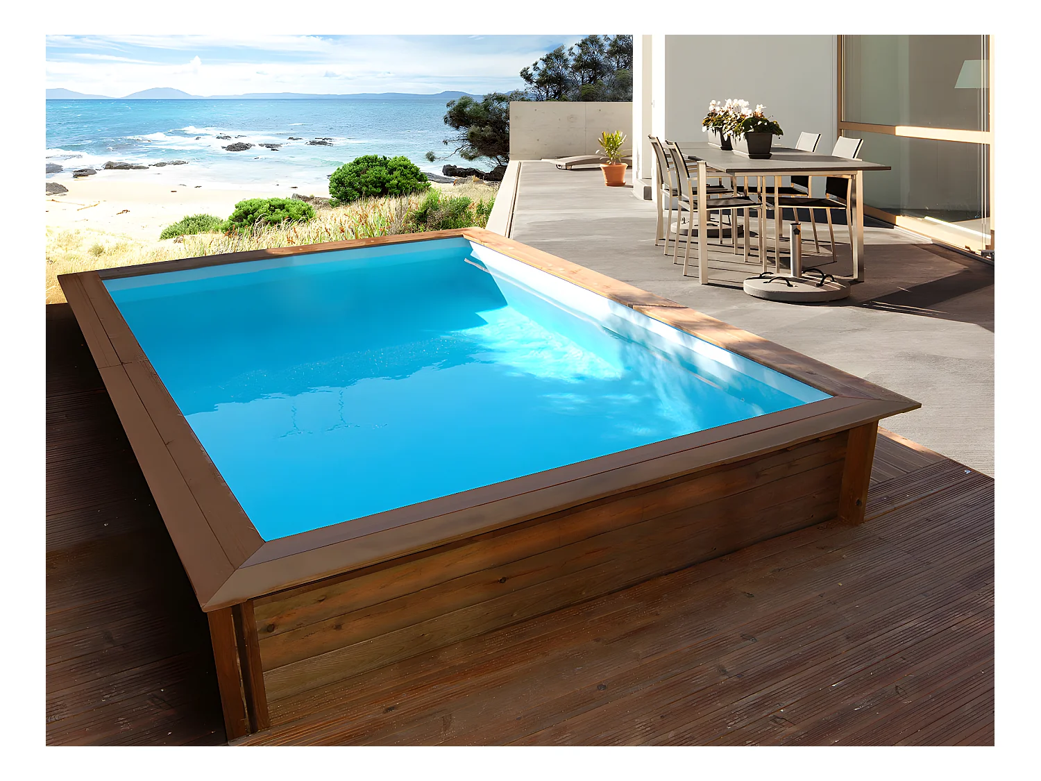 Piscine bois rectangle " Toledo "- 3.00 x 2.00 x 0.71 m