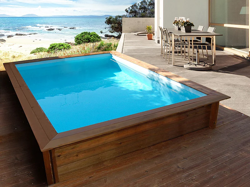 Piscine bois rectangle " Toledo "- 3.20 x 2.20 x 0.71 m